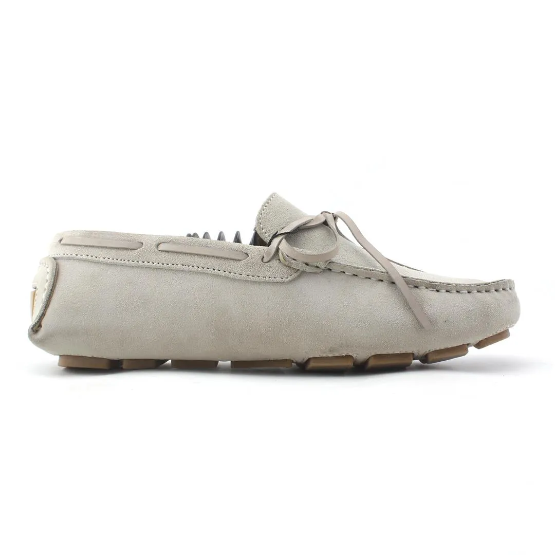 Fadano - Luxe Knot Loafers - Light Grey Calfskin Sulky Kiltie Loafers