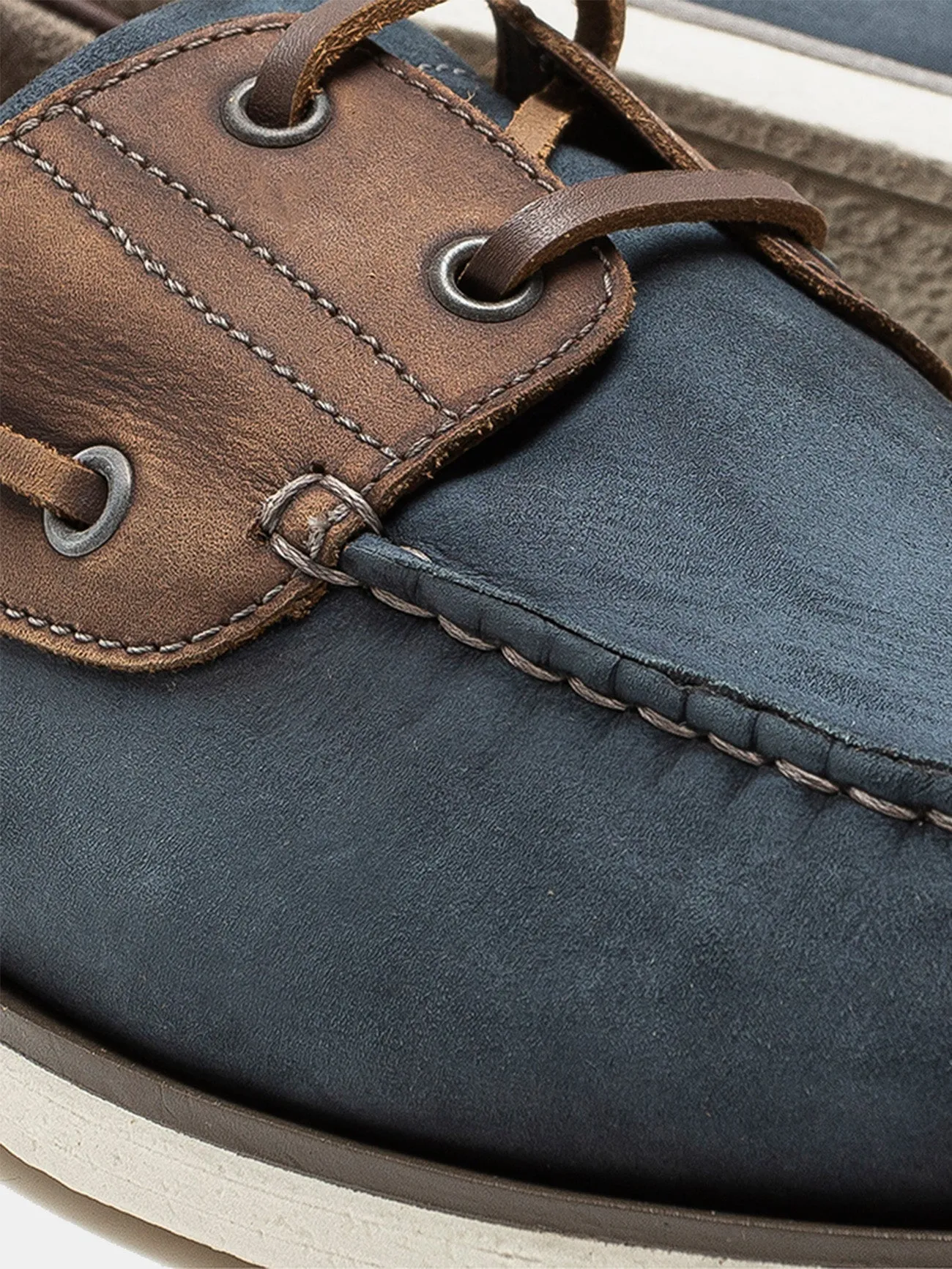 Democrata Men's Denim Deck Moccasin Leisure Handsewn Penny Loafers