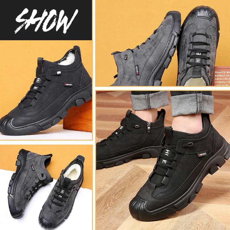 Sdu Sneakers [Winter Gift] Men's Faux Wool Lining Leather Sneaker