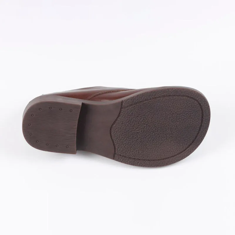 Retro Lace Up Leather Shoes Round Toe  Black/Coffee Modern Essentials Wingtip Oxfords