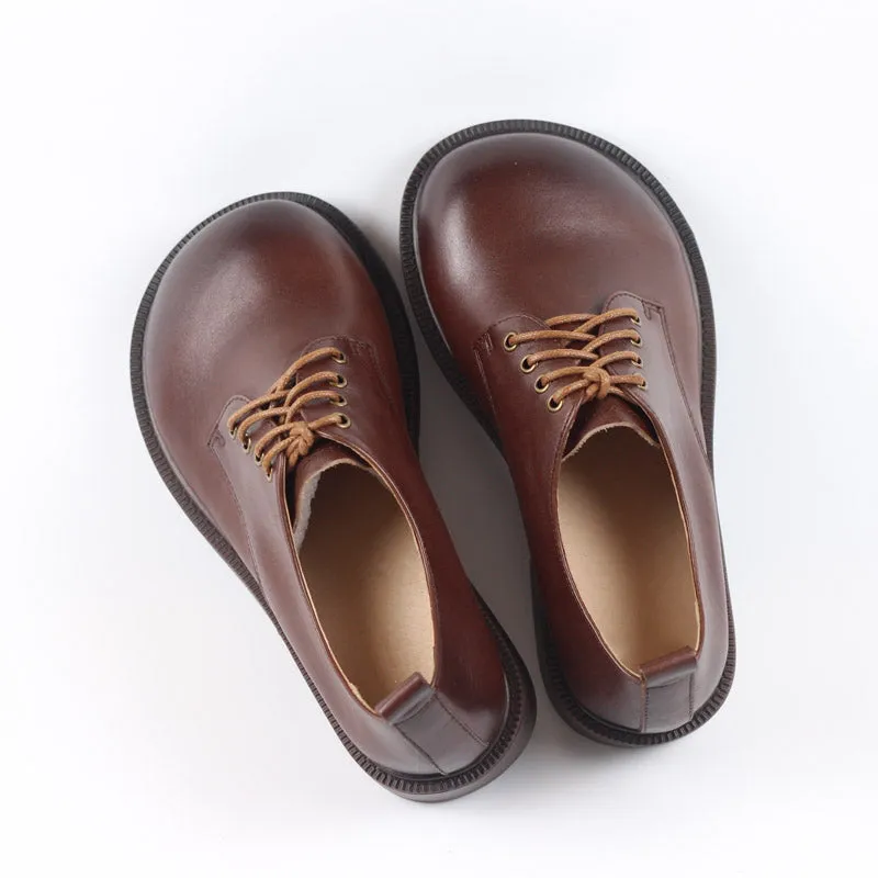 Stafford Wrinkle Free Oxford Retro Lace Up Leather Shoes Round Toe  Black/Coffee