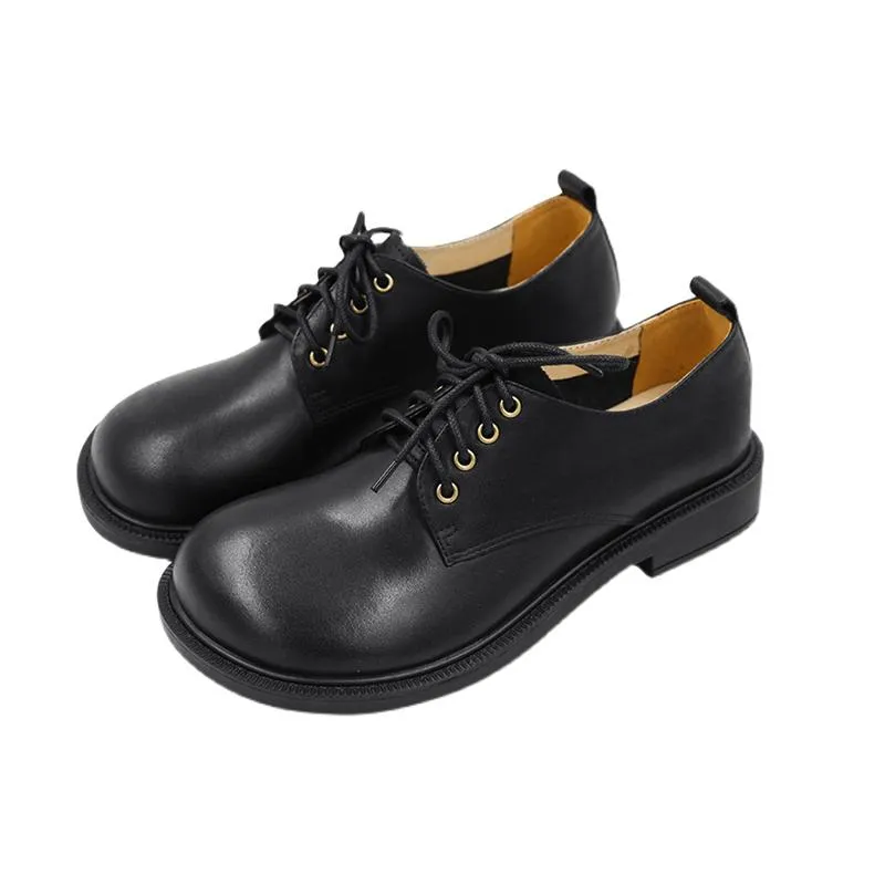 Original Grand Stitchlite Wingtip Oxford Shoe Retro Lace Up Leather Shoes Round Toe  Black/Coffee