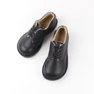 Oxfords Salon Winnipeg Retro Lace Up Leather Shoes Round Toe Shearling Lined Oxford Shoes Black