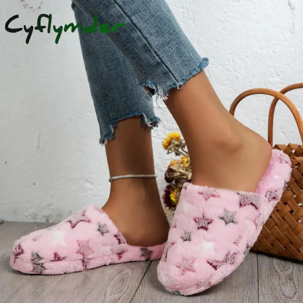 Bomba Slippers Cyflymder Indoor Anti Slip Fuzzy Slippers, Cotton Slippers for Women in Autumn and Winter, Warm Home, Anti Slip Thick Soles for Indoor