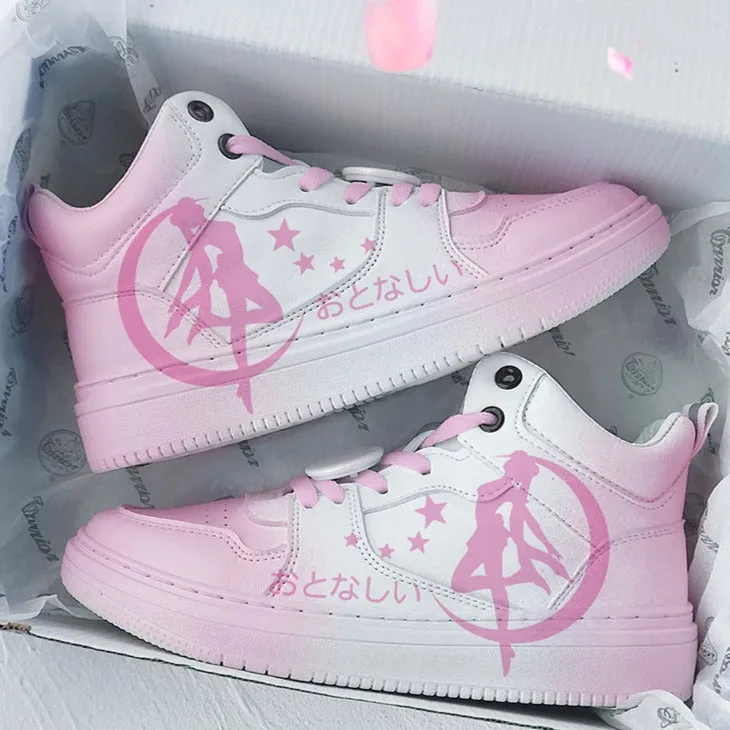 Sailor Moon Aesthetic Sneakers And Black Sneakers