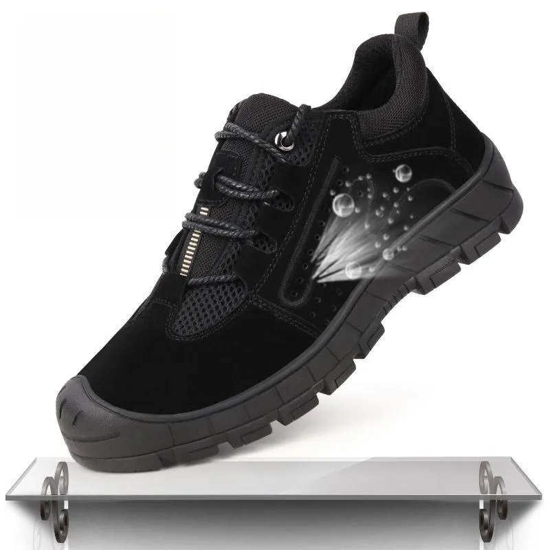 Men Safety Shoes Anti-Smash Industrial Indestructible Shoes Male Work Sneakers Steel Toe Work Shoes Hand Made Work Boots