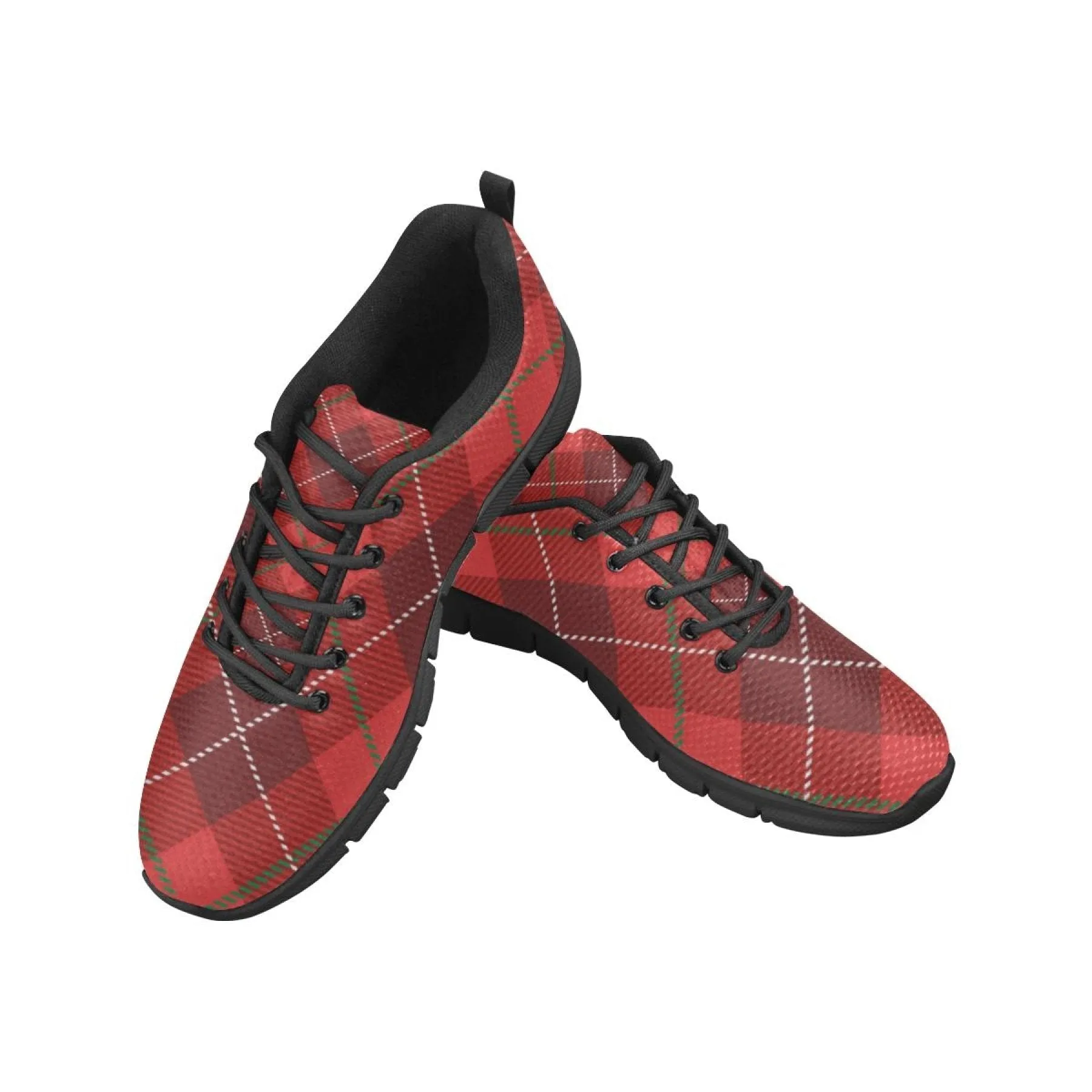 Best Low Drop Running Shoes Uniquely You Womens Sneakers,  Red Plaid  Running Shoes by inQue.Style