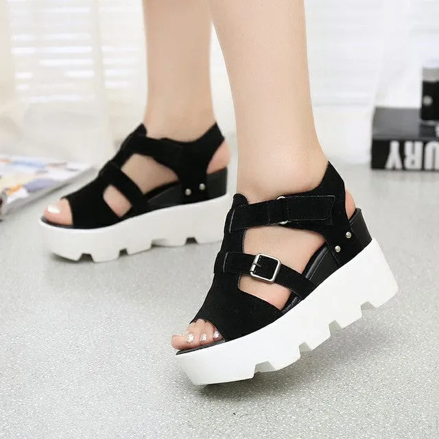 2017 Summer Sandals Shoes Women High Heel Casual Shoes footwear flip flops Open Toe Platform Gladiator Sandals Women Shoes Y48W Best Flip Flops For Hawaii
