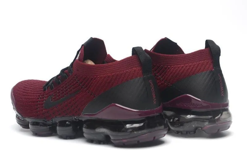 Sneakers With Wide Toe Box Nike Air Vapormax Flyknit 3 Bordeaux Black Shoes Sneakers Men Sale Size US 7, 8, 8.5, 9, 10, 11