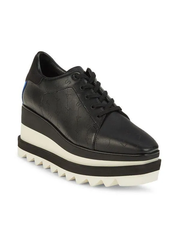 Curb Sneakers Stella McCartney Perforated Sneak-Elyse Wedge Sneakers