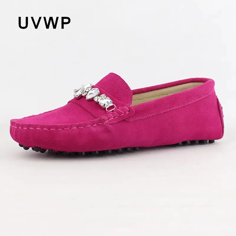Print Loafers Shoes Woman Genuine Leather Women Flat Shoes Slip On Casual Loafers Soft Moccasins Women Shoes Flats
