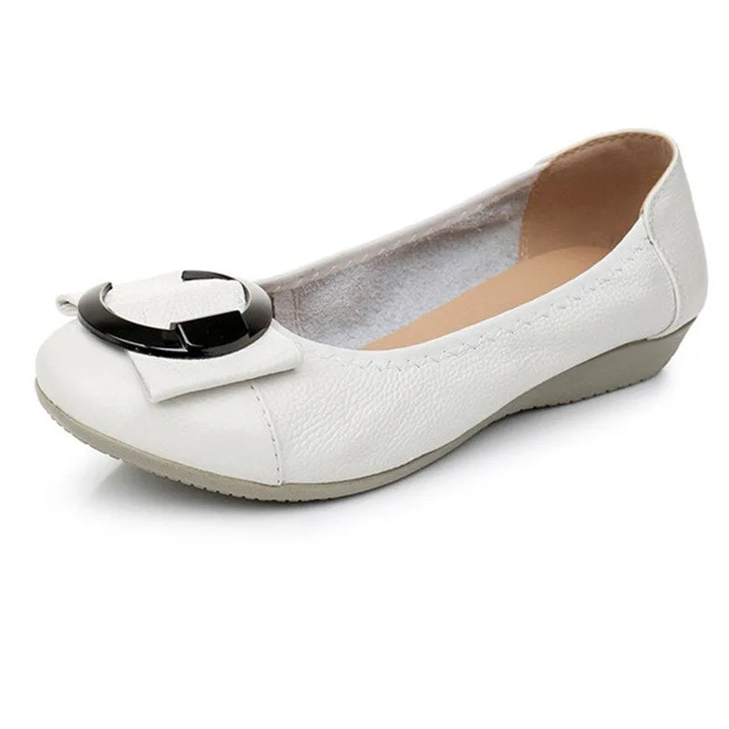 Best Loafers With Arch Support Purpdrank - Women flat shoes new women Ballet casual genuine leather shallow lace-up round toe Loafers women Loafers