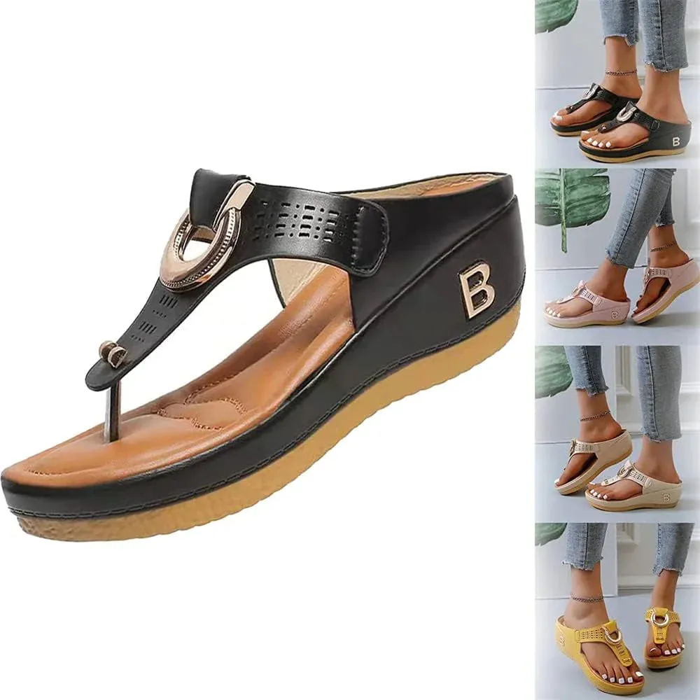 Low-Wedge Women Orthopedic Sandals Casual Flat Shoes Flip Flops Ladies Anti-Slip Oxygen Flip Flops