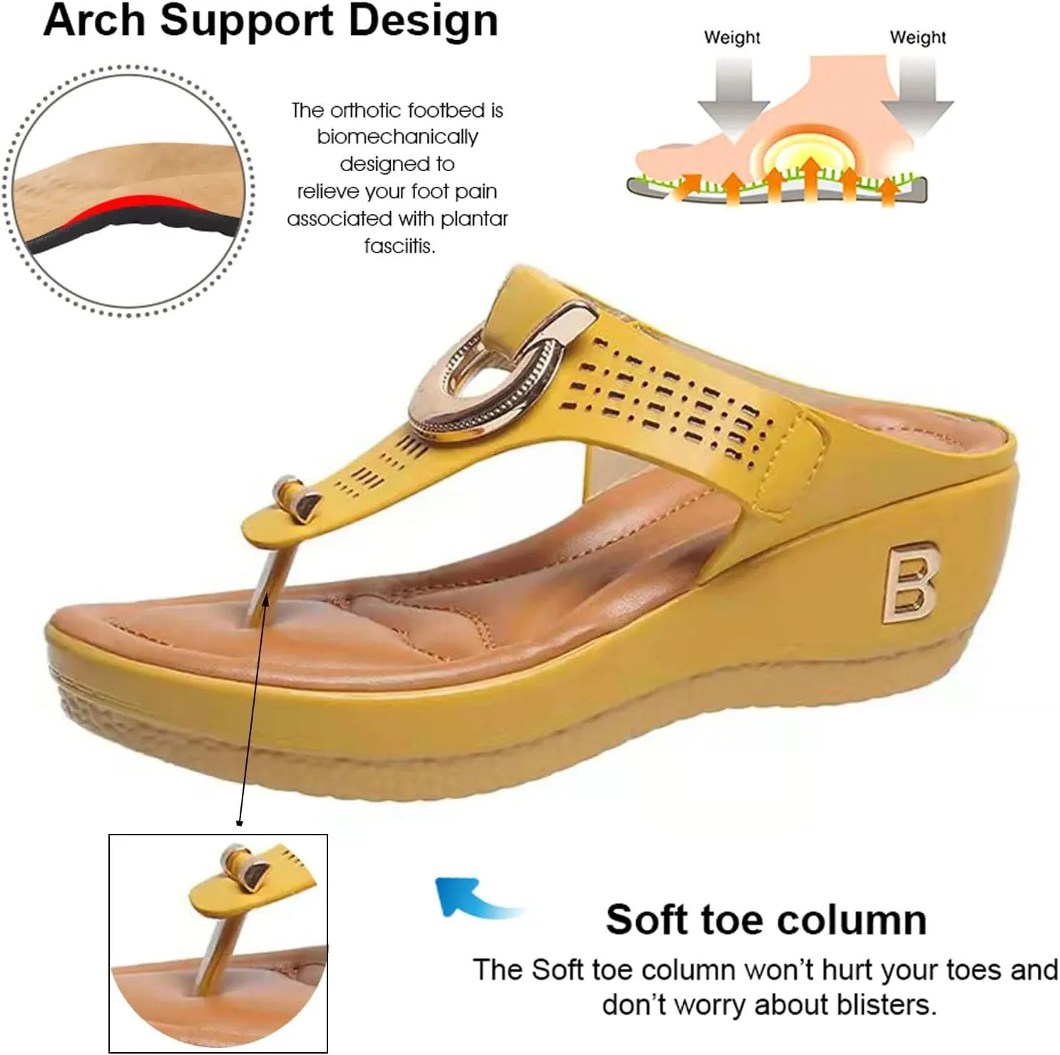 Dual Crocs Comfort Flip Flops Low-Wedge Women Orthopedic Sandals Casual Flat Shoes Flip Flops Ladies Anti-Slip