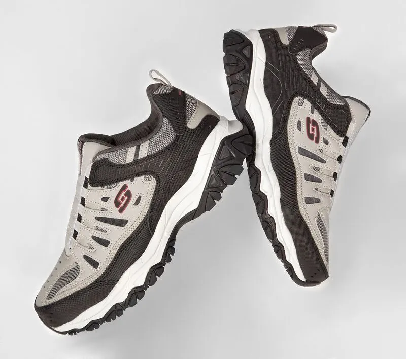 Skechers MEN AFTER BURN Extra Wide Width 51866 Grey/Black Best Sneakers Shop Online