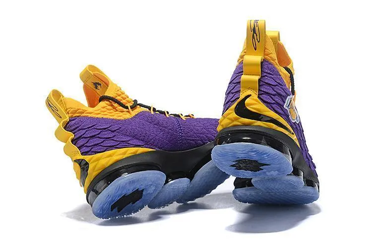 Asics Padel Shoes Nike Lebron XV 15 Purple Yellow Black  Men Shoes Sale Size US7,8,8.5,9,10,11,12