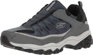 Skechers MEN AFTER BURN Extra Wide Width 51866 Navy Grey White Lacoste Sneakers