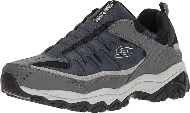 Skechers MEN AFTER BURN Extra Wide Width 51866 Navy Grey Sneakers For Heel Spurs