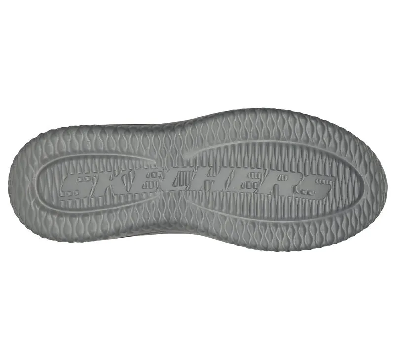 Skechers Men Delson 3.0 - Cicada  #:210238 Wide Fit BKGY Sneakers That Are Good For Plantar Fasciitis