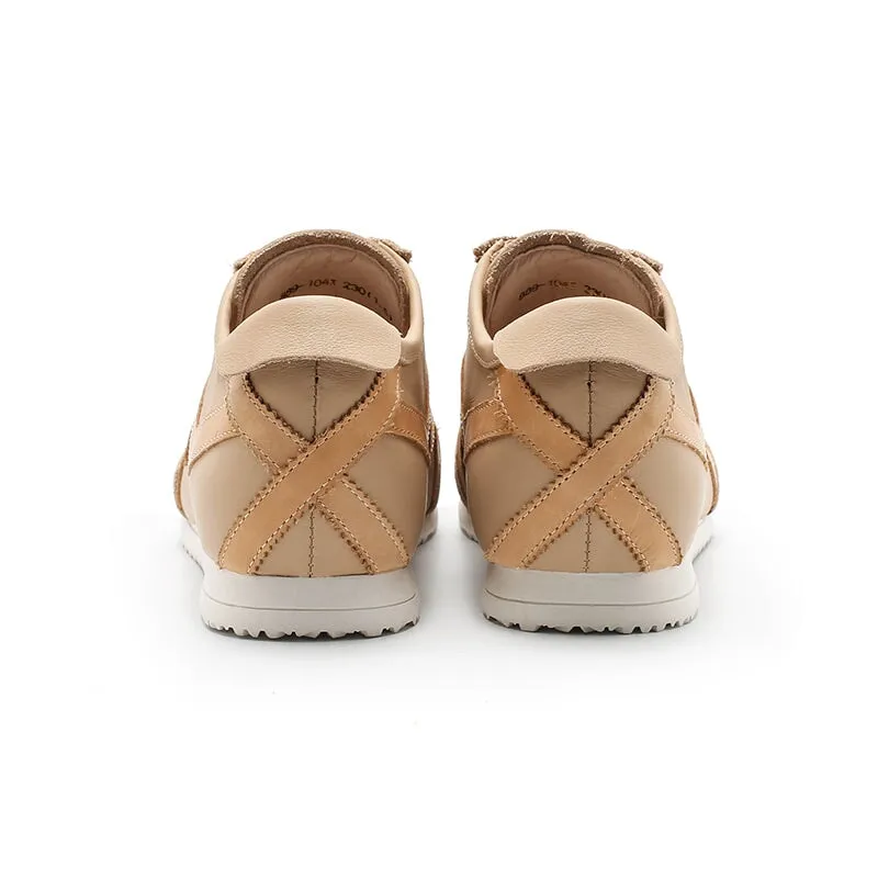 øriginalgrand Platform Monk Strap C White Shoes for Women Army Trainer Leather Sneakers with M decoration - Beige/Pink/Apricot