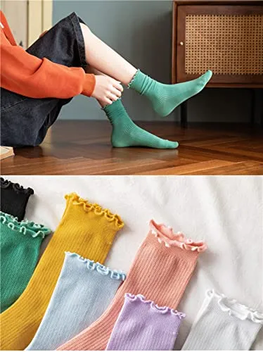 Leather Italian Loafers GuaziV Women's Cotton Socks, 5-8 Pairs Womens Fun Novelty Crew Colorful Patterns Super Soft Fashion Casual Socks (style 01)