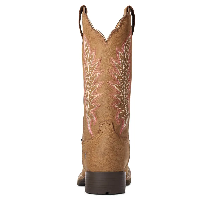 'Ariat' Women's 11" Hybrid Ramble WP Western - Pebble Tan Best Work Boots For High Arches
