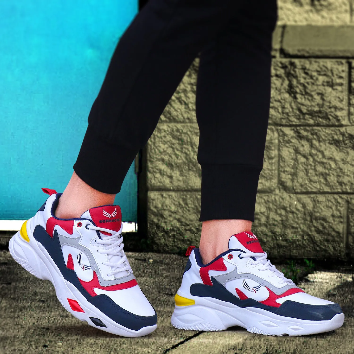 No Bull Slides Bersache Lightweight Sports Running Shoes For Men Red-9010