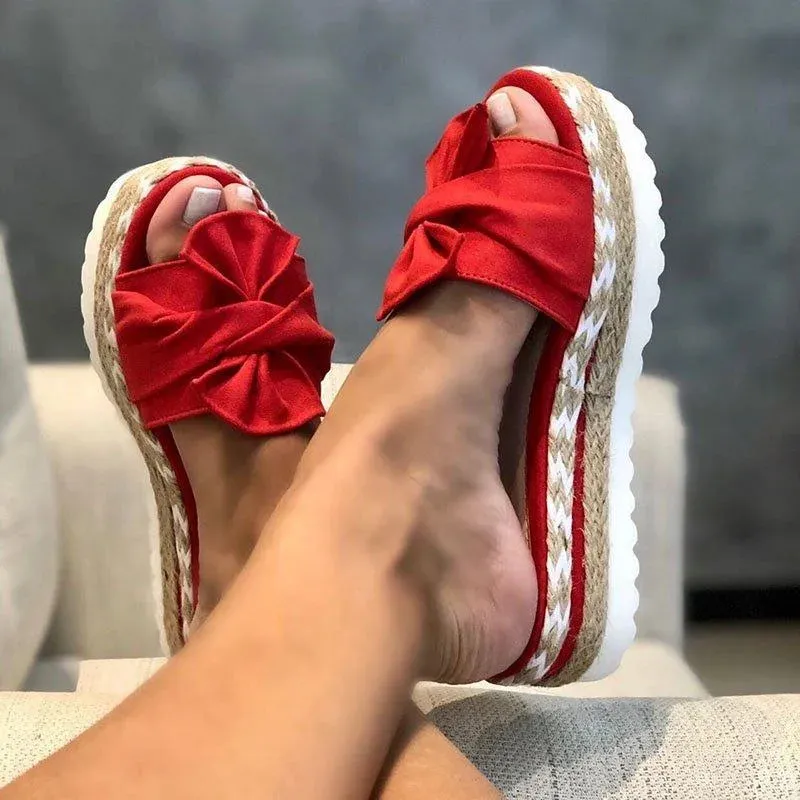 Slippers Women Sandals Platform Sandals Shoes Women Bow 2022 Summer Sandals Slipper Indoor Outdoor Flip-flops Beach Shoes Female Flip Flops That Mold To Your