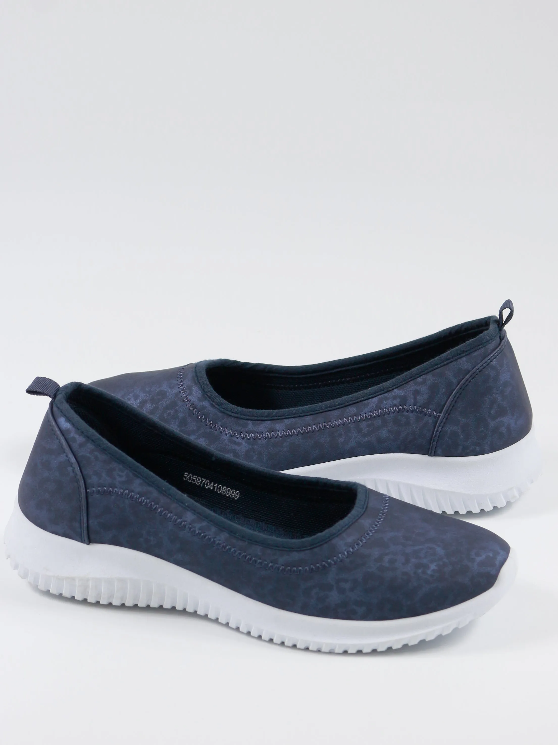 Women's Leopard Printed Slip On Comfy Shoes,Navy Comfortable Shoes For Flat Feet