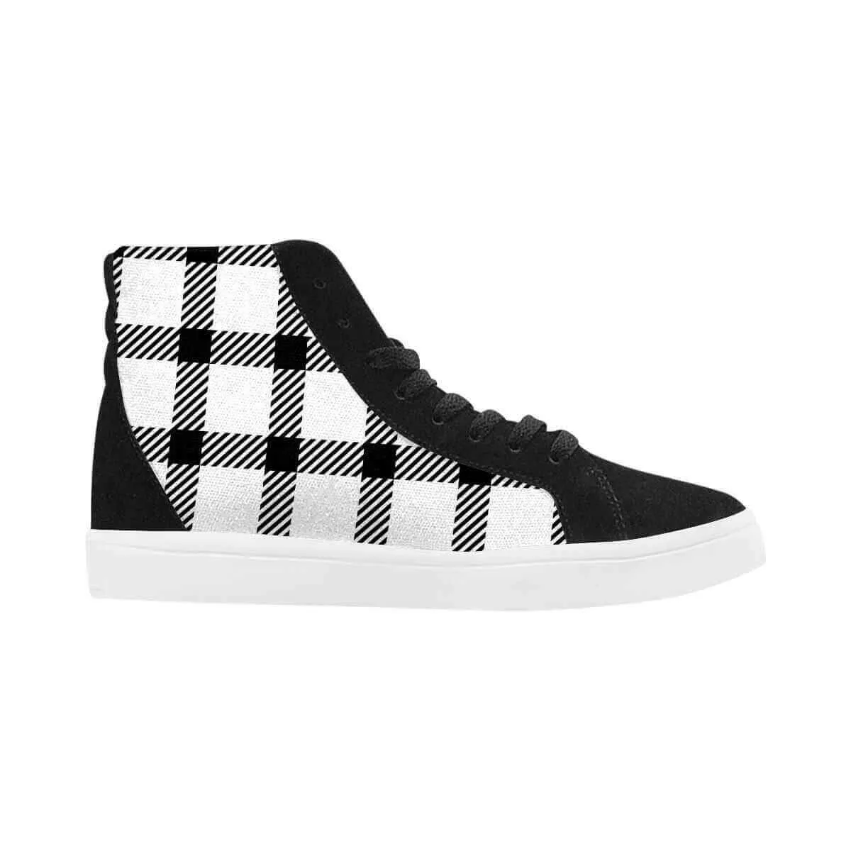 Cloudnova Form 2 Sneakers Sneakers For Men, Black And White Buffalo Plaid High Top Sports Shoes