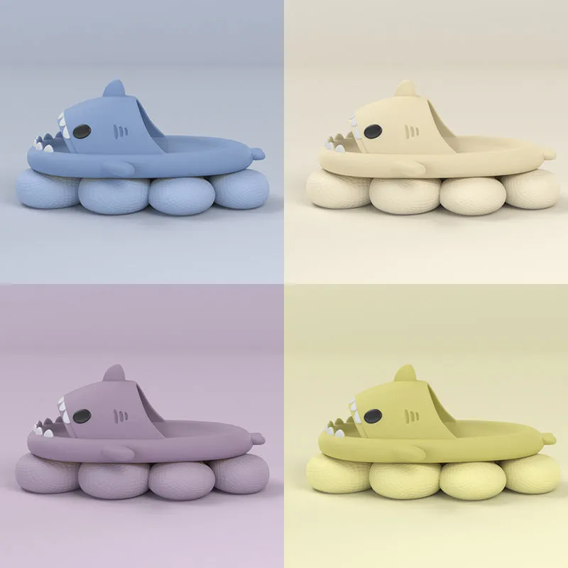 Suede Shearling Slippers Indoor Outdoor Funny Shark Cartoon Slippers