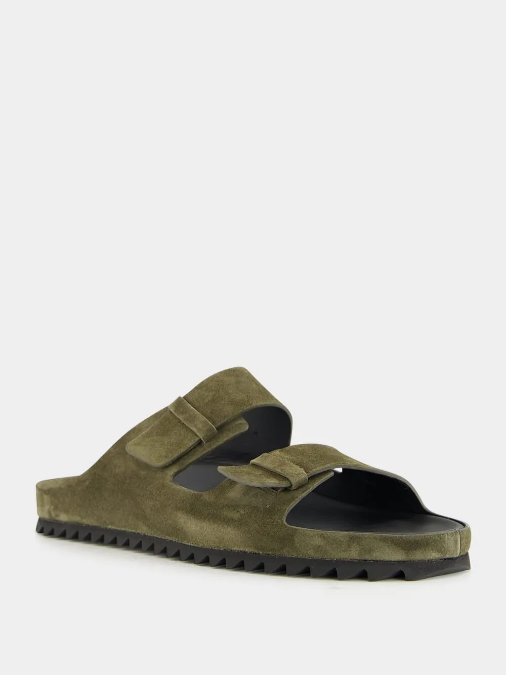 Military Green Agor 010 Suede Slide Sandals Sandals Shop Near Me