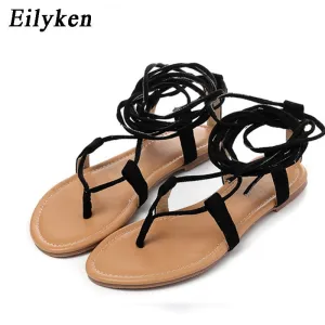 Leather Flip Flops Reef kamames Designer Ankle Strappy Flat Heels Women Sandals 2023 Summer Clip Toe Casual Roman Gladiator Flip Flops Shoes