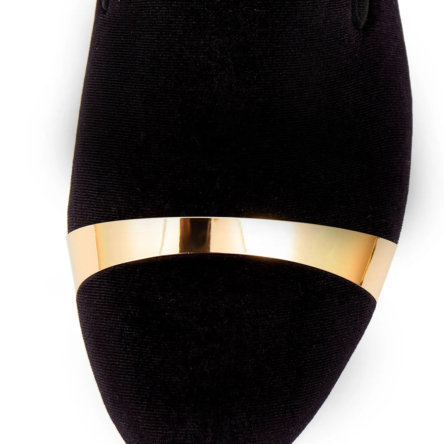 Harpelunde Gold Plate Men Dress Shoes Velvet Loafer Handmade Slippers Stolen Ruby Slippers Found