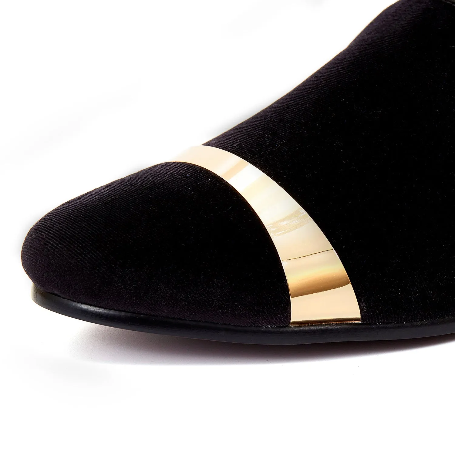 Leather Soles For Knitted Slippers Harpelunde Gold Plate Men Dress Shoes Velvet Loafer Handmade Slippers