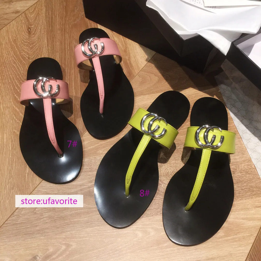 cow leather flats Flip flops slippers casual shoes women 35-40 high quality 2022new Offensive Flip Flops