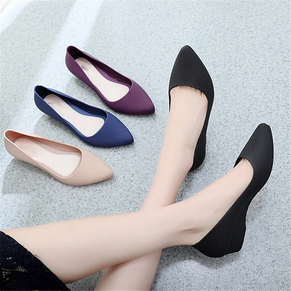 Workhog Western Work Boots Composite Toe Spring Summer Women Pointed Toe Pumps Mid Heels Slip On Wedge Shoes