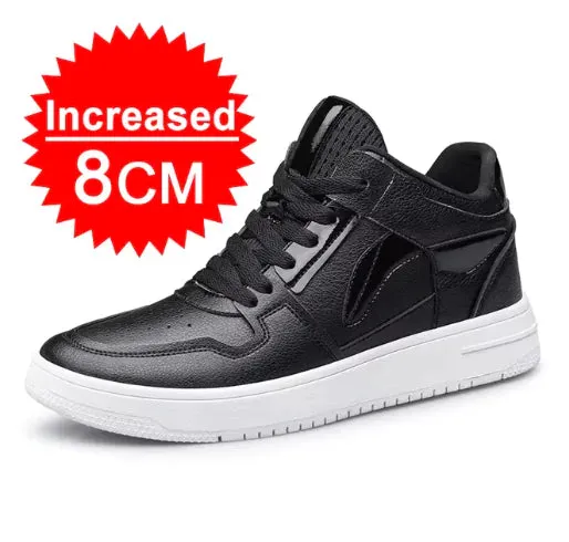 Elevator Shoes for Fashion Men Black Casual Sneakers Men Metallic Platform Sneakers