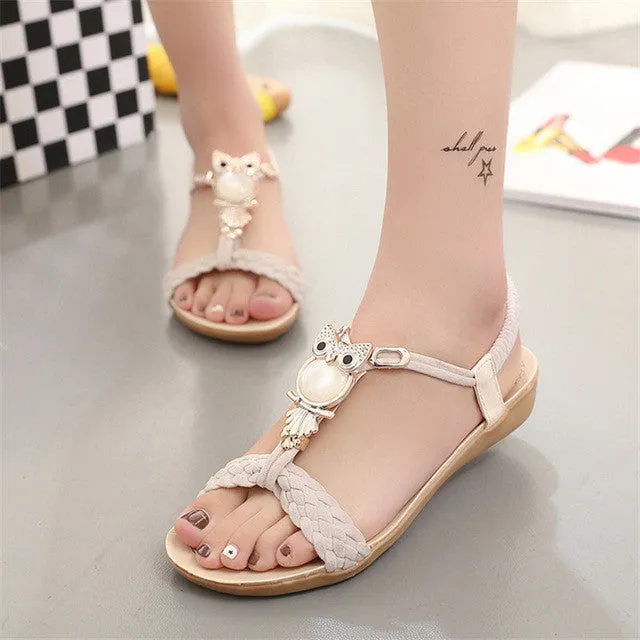Women Shoes Women Sandals Bohemia Style Ankle-strap Flip Flops Summer Flat Shoes Woman Ladies Shoes Sandalias Mujer Usmc Flip Flops