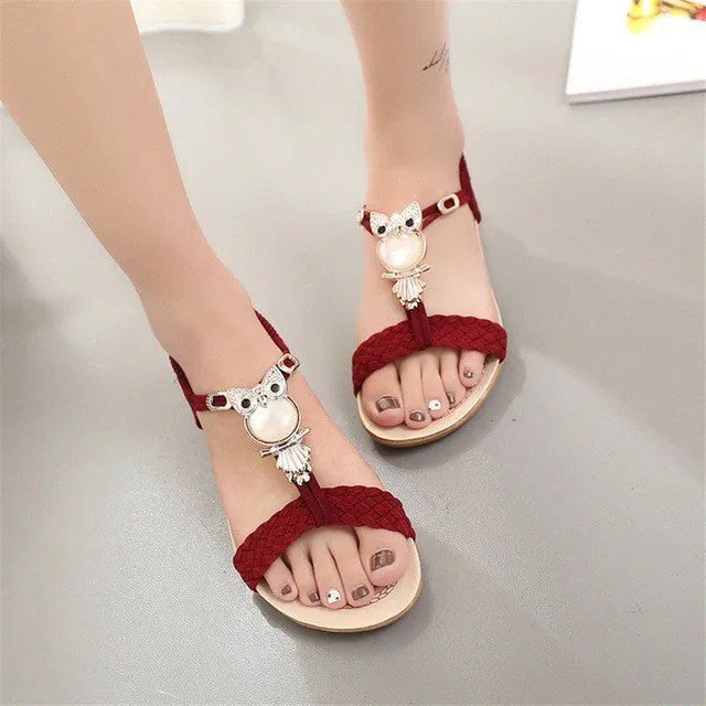 Fabric Flip Flops Women Shoes Women Sandals Bohemia Style Ankle-strap Flip Flops Summer Flat Shoes Woman Ladies Shoes Sandalias Mujer
