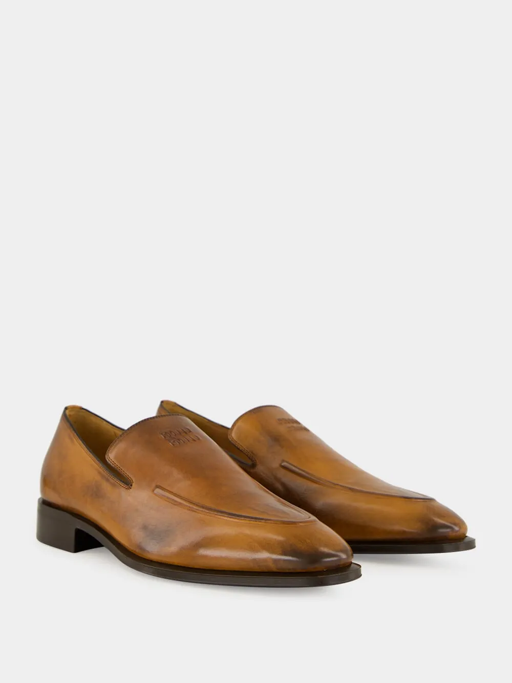 Loafers Black Cognac Brown Leather Loafers