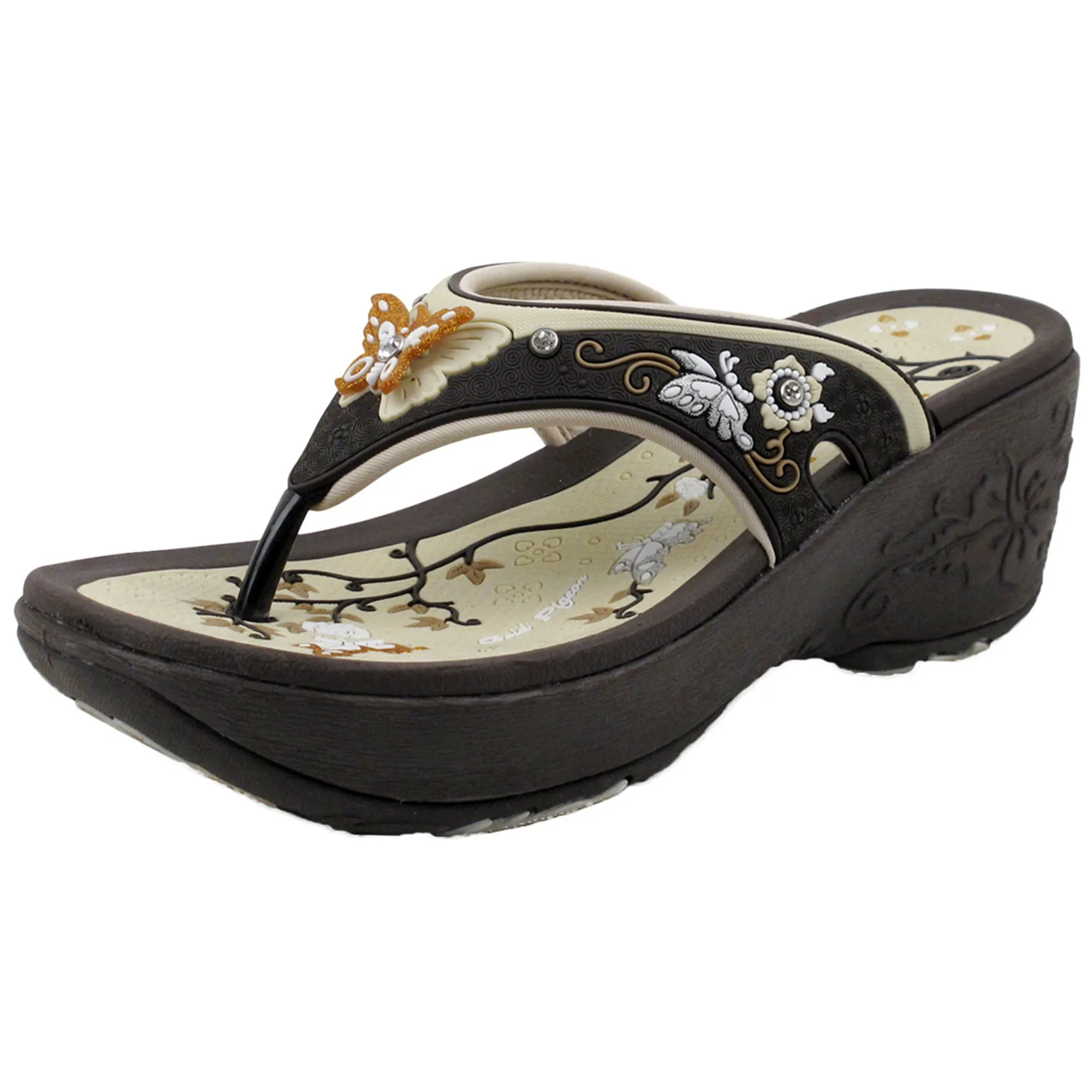 Wedge: 8161 Brown Breeze Flip Flops