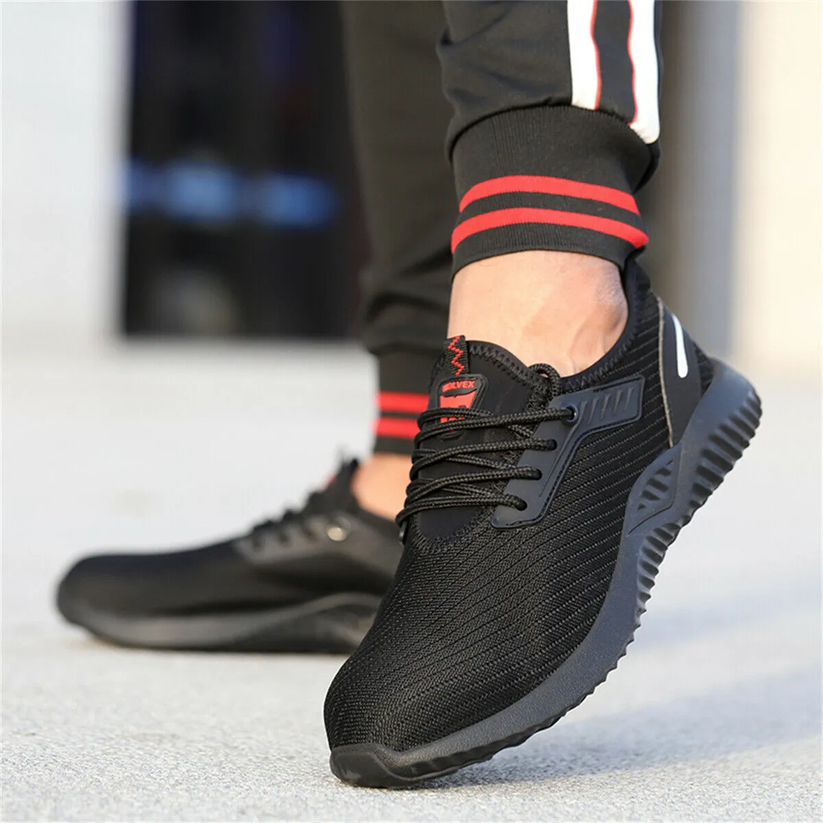 Steel Toe Shoe for Men Work Safety Sneakers Breathable Air Cushion Working Boots Work Boots Inside Of Heel Counter Thinning