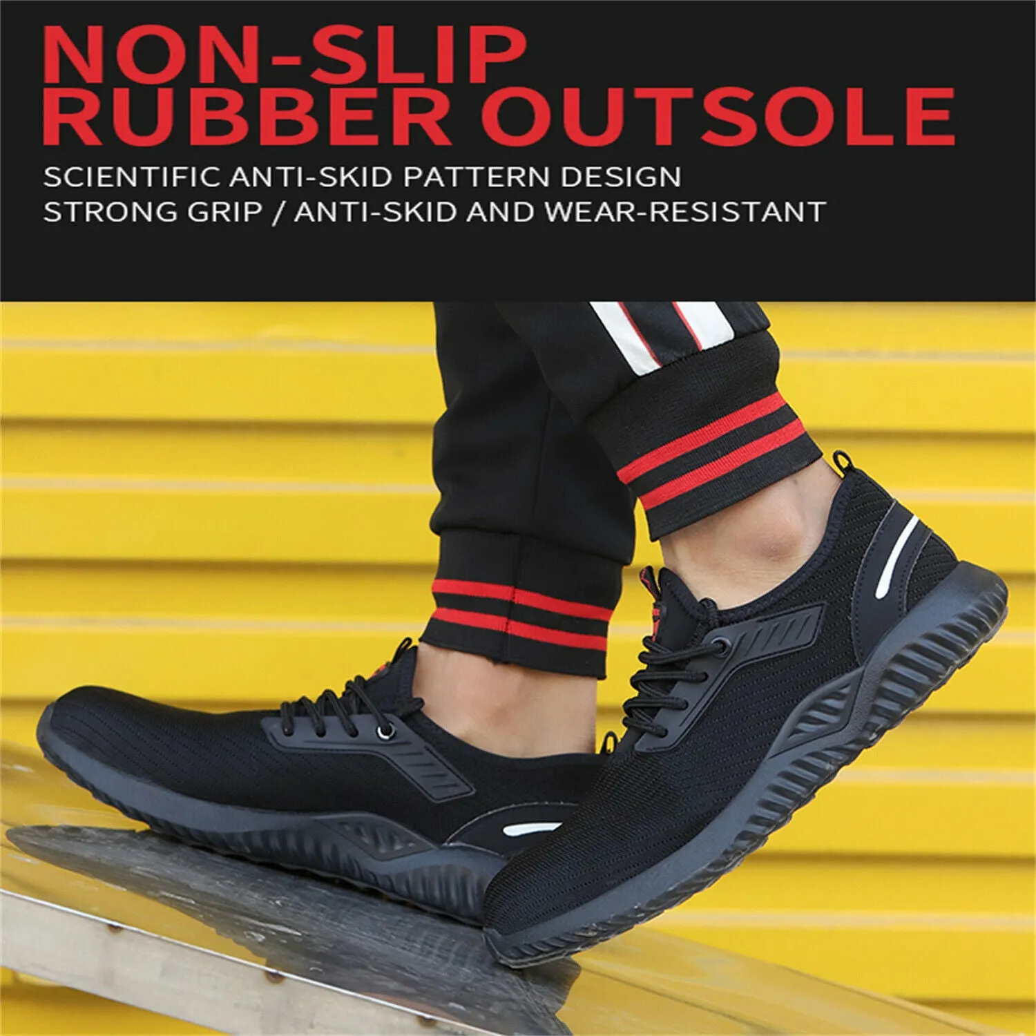 Steel Toe Shoe for Men Work Safety Sneakers Breathable Air Cushion Working Boots Workhog Square Toe Work Boots