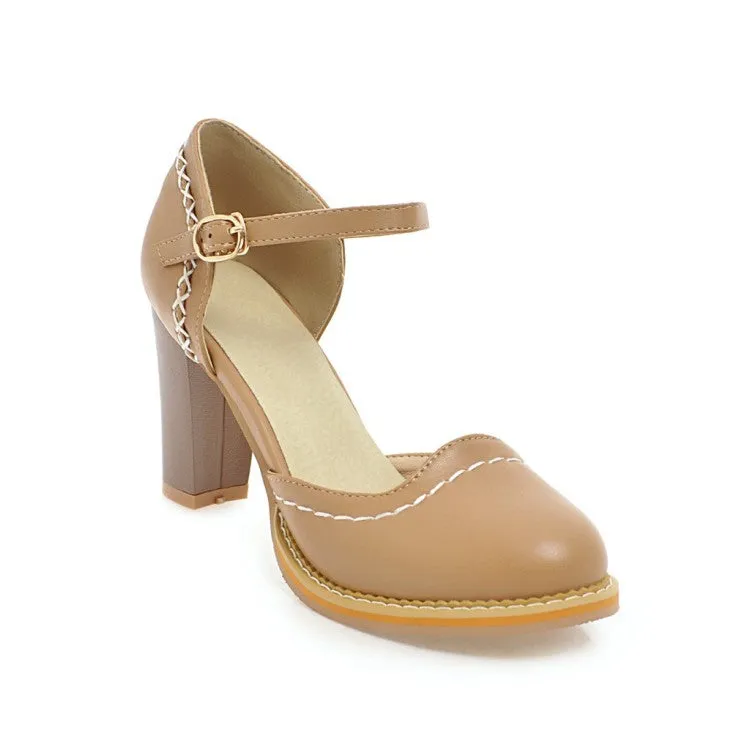 Ugg Boot Sandals Women's Round Toe Ankle Strap Chunky Heel Sandals