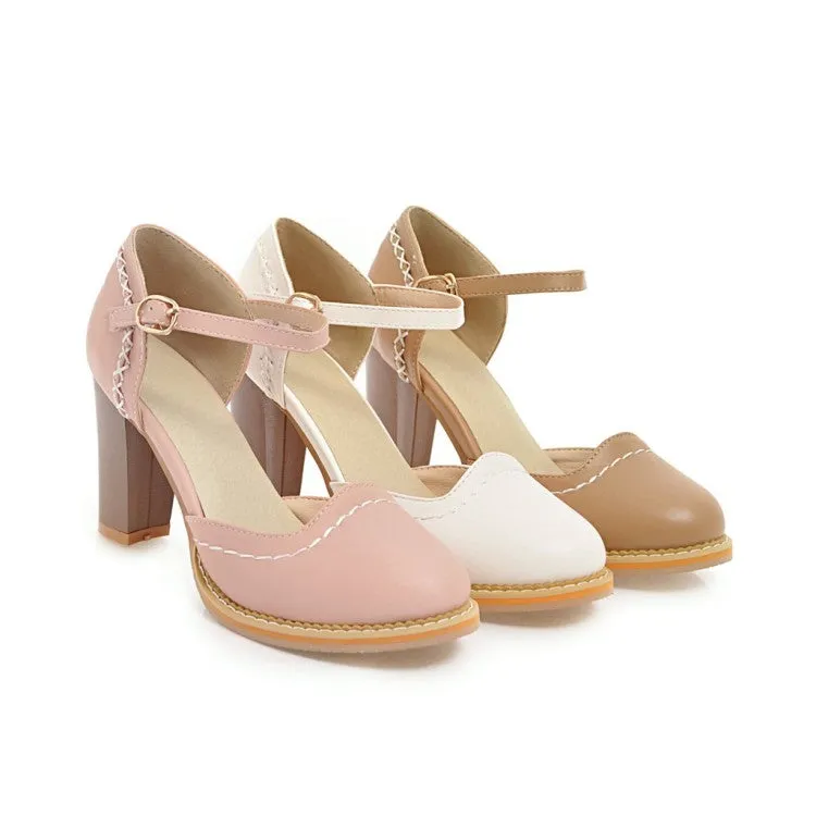 Sandals Casual Comfort Women's Round Toe Ankle Strap Chunky Heel Sandals