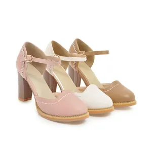 Women's Round Toe Ankle Strap Chunky Heel Sandals Sandals Resprts