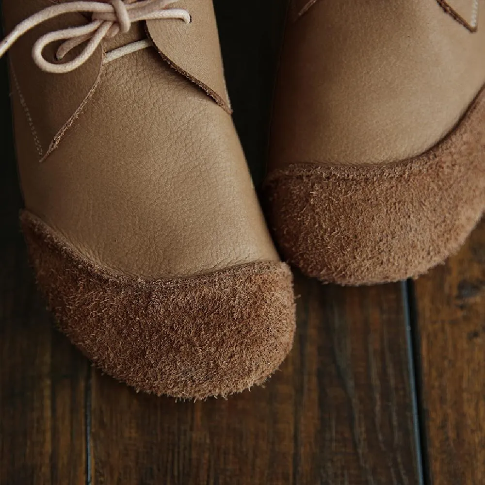 Women Loafers Calf Leather Lace-Up Breathable Casual Flat Shoes Coffee/Apricot Ashland Knit Wingtip Oxfords