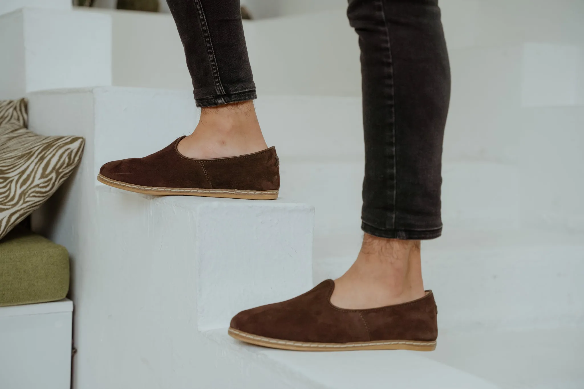 Espresso Nubuck Slip Ons for Men Slip On Walking Shoe