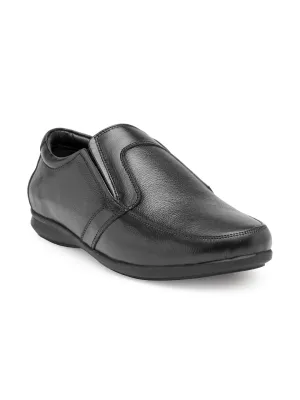 Diameter-nerves Slip-on Loafer Teakwood Men Black Genuine Leather Formal Slip-Ons